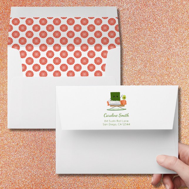 Kawaii Baby Shower: Sushi and Salmon Roll Theme Envelope (Creator Uploaded)