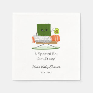 Kawaii Baby Shower: Sushi and Salmon Roll Theme Napkin