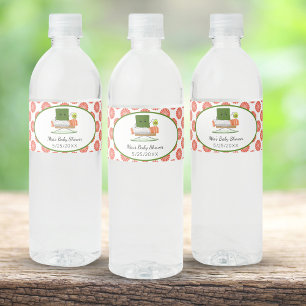 Kawaii Baby Shower: Sushi and Salmon Roll Theme Water Bottle Label