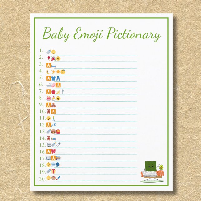 Kawaii Baby Shower: Sushi Baby Emoji Pictionary  Flyer (Creator Uploaded)