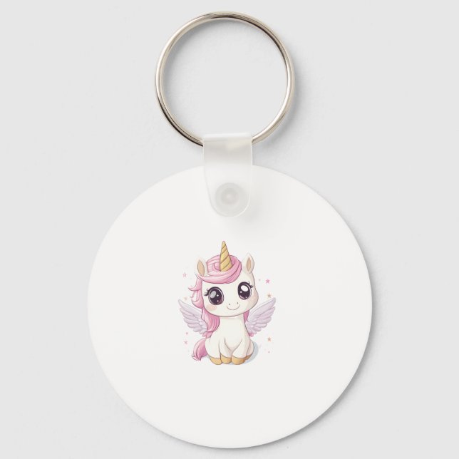 Kawaii Baby Unicorn (1) Key Ring (Front)