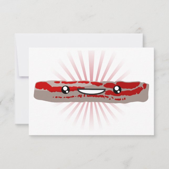 Kawaii Bacon Thank You Card (Front)