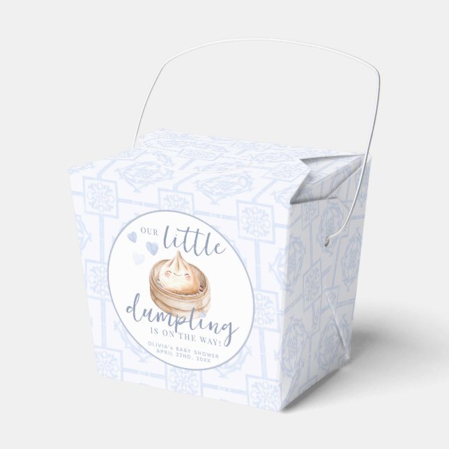 Kawaii Bao Baby Shower Favour Box – Blue (Front Side)