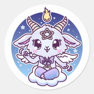 Kawaii Baphomet Classic Round Sticker