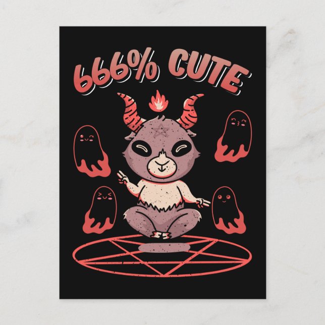 Kawaii Baphomet Occult Devil Goat Postcard (Front)