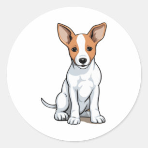 Kawaii Basenji Puppy Classic Round Sticker