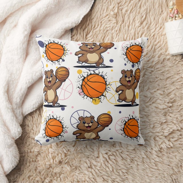 Kawaii Basketball Gopher Print  Cushion (Blanket)