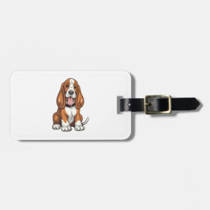 Kawaii Basset Hound Puppy Luggage Tag