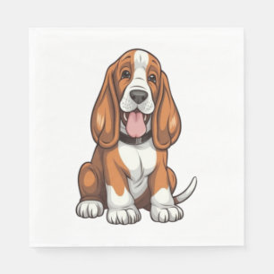 Kawaii Basset Hound Puppy   Napkin