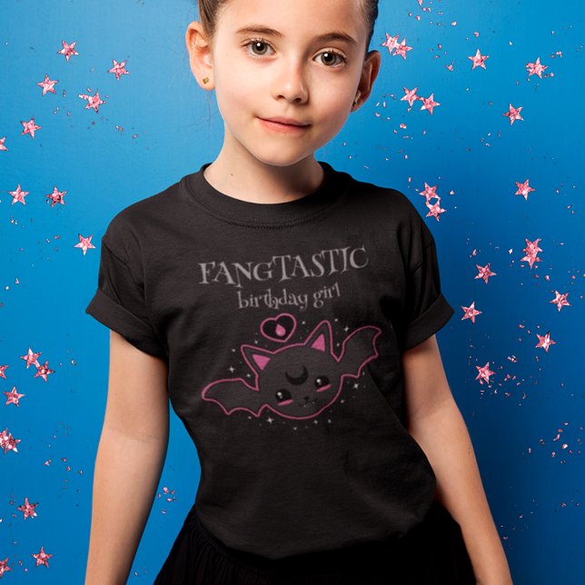Kawaii Bat Halloween Birthday Girl Party T-Shirt (Creator Uploaded)