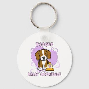Kawaii Beagle Rally Obedience Key Ring