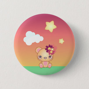 Kawaii Bear 6 Cm Round Badge