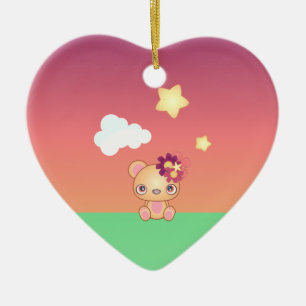 Kawaii Bear Ceramic Tree Decoration