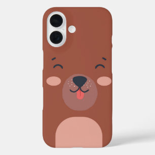Kawaii Bear Face Cute Animal iPhone 16 Case