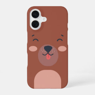 Kawaii Bear Face Cute Animal iPhone 16 Case