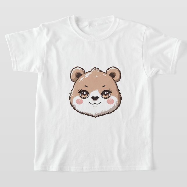 Kawaii Bear Head  T-Shirt (Laydown)