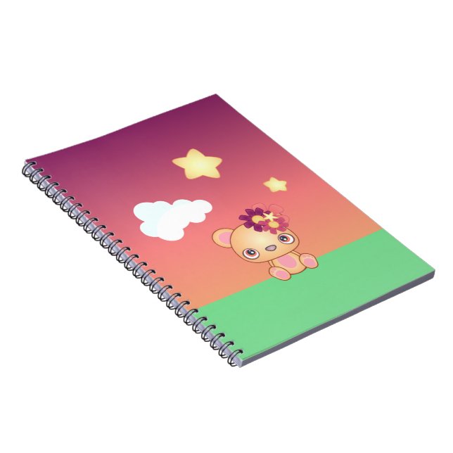 Kawaii Bear Spiral Notebook (Right Side)
