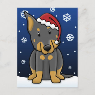 Kawaii Beauceron Christmas Postcard