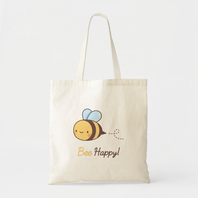 Kawaii Bee Happy For Her Tote Bag (Front)