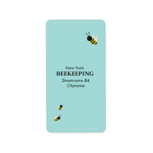 Kawaii Bees flying Label