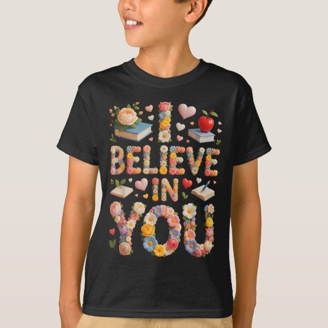 Kawaii believe in mode on science math countdown T-Shirt (Front)