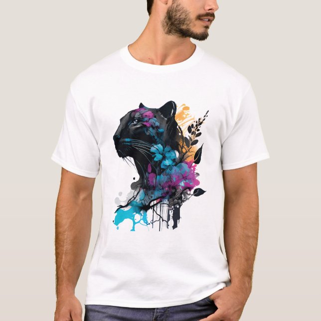 Kawaii Big Black Cat T-Shirt (Front)