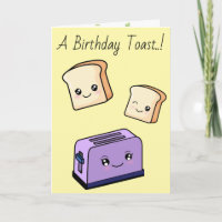 Kawaii Birthday Toast Cute Love Hearts Food Themed