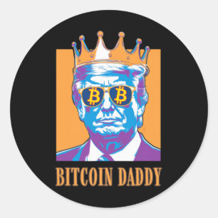 Kawaii Bitcoin Daddy Trump Crypto King Bitcoin Chi Classic Round Sticker