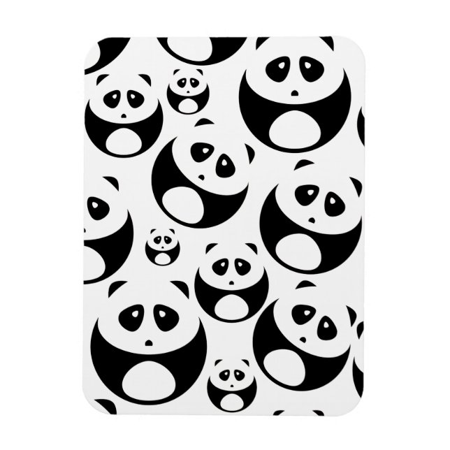 Kawaii Black and White Panda Pattern Magnet (Vertical)