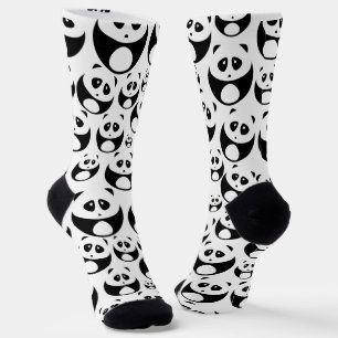 Kawaii Black and White Panda Pattern Socks