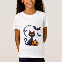 Kawaii Black Cat And Friendly Bats Halloween 🎃