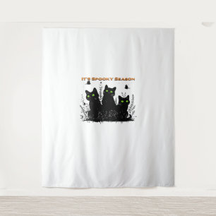 Kawaii Black Cat in Pumpkin  Cute Felt Halloween D Tapestry