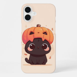 Kawaii Black Cat iPhone 16 Plus Case
