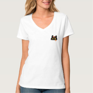 Kawaii Black Cat Peekaboo Art with Bow T-Shirt
