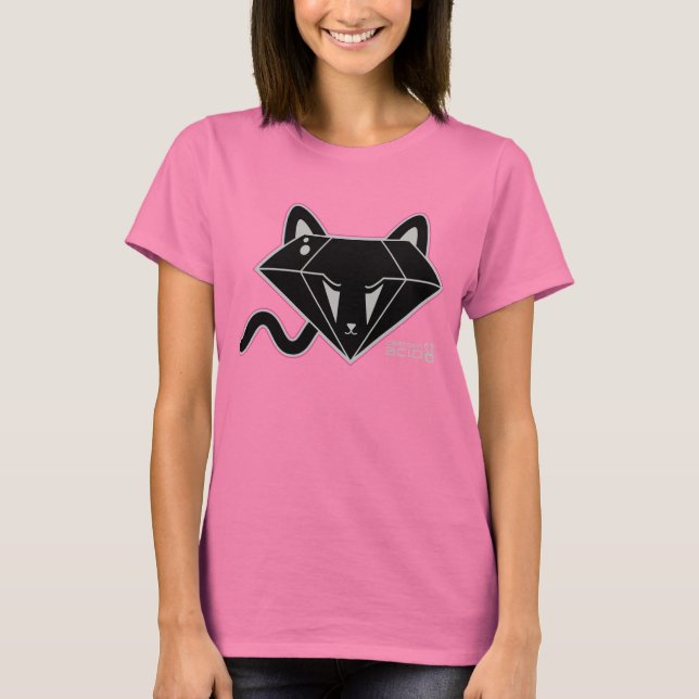 Kawaii Black Diamond Kitty Cat T-Shirt (Front)