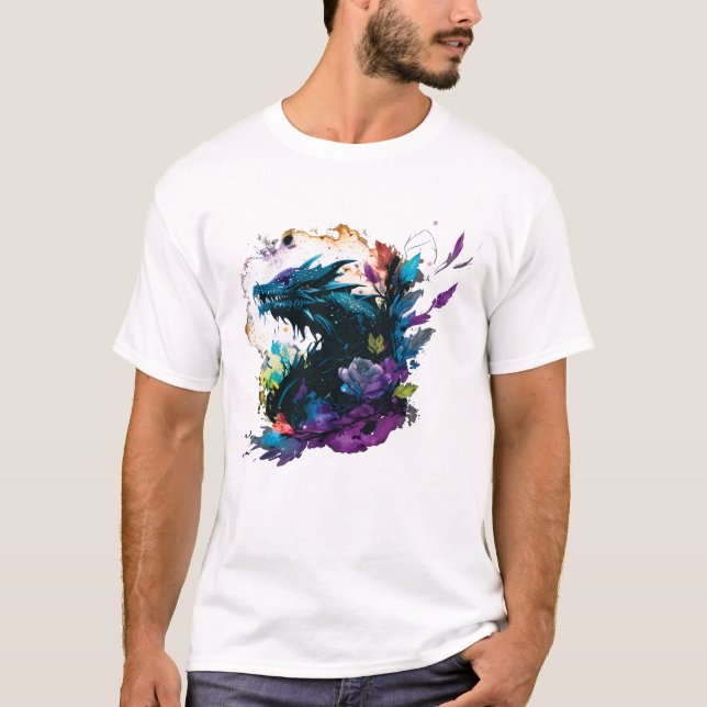 Kawaii Black Dragon T-Shirt (Front)