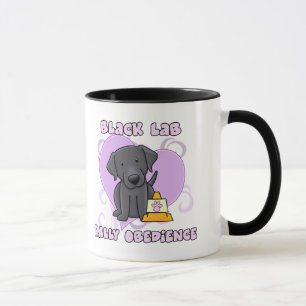 Kawaii Black Lab Rally Obedience Mug