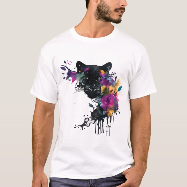 Kawaii Black Panther T-Shirt (Front)