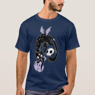 Kawaii Black Spynx Cat Black Metal Nu Goth Emo T-Shirt