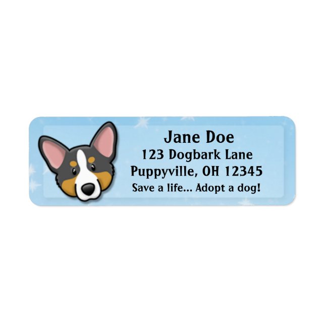 Kawaii Black & Tan Cardigan Welsh Corgi (Front)