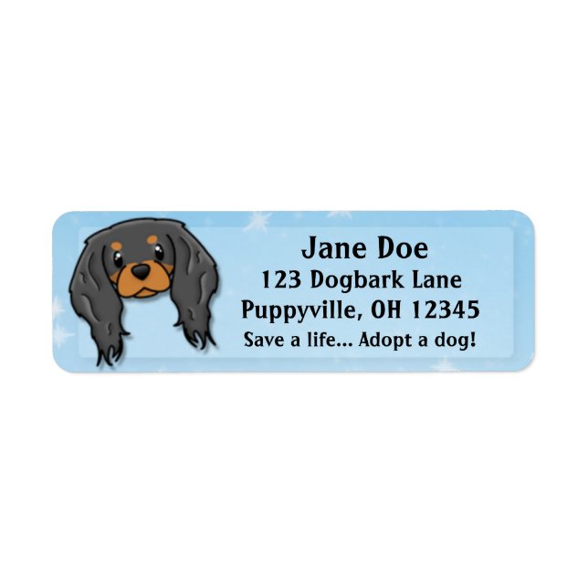 Kawaii Black & Tan Cavalier King Charles Spaniel (Front)