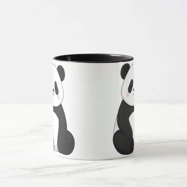 Kawaii Black & White Panda Mug (Center)