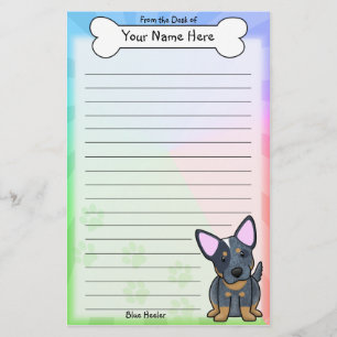 Kawaii Blue Heeler Stationery