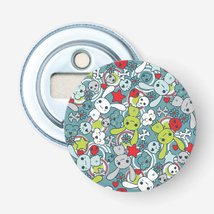 kawaii blue pattern bottle opener