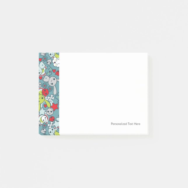 kawaii blue pattern post-it notes (Front)