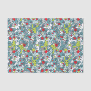 kawaii blue pattern tissue paper