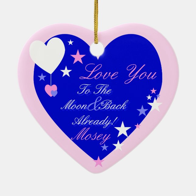 Kawaii Blueberry Basket (Boy) Ceramic Tree Decoration (Back)