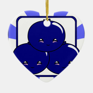 Kawaii Blueberry Basket (Boy) Ceramic Tree Decoration