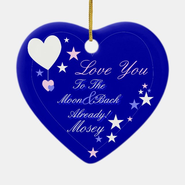 Kawaii Blueberry Basket (Boy) Ceramic Tree Decoration (Back)