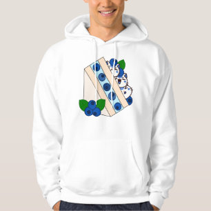 Kawaii Blueberry Cat Fruit Sandwich - Japanese San Hoodie